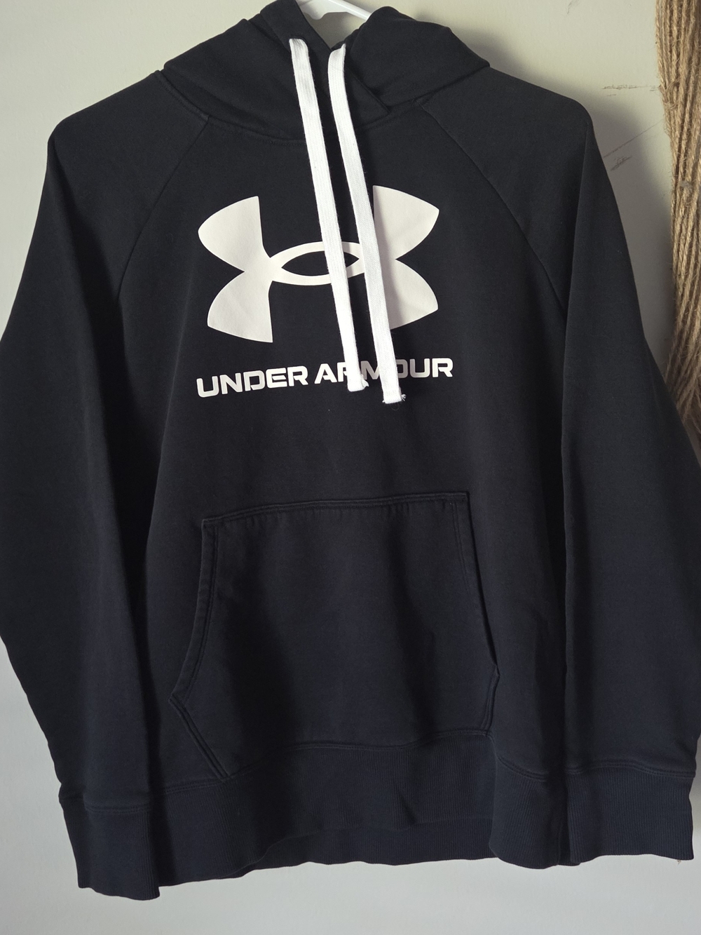 Under Armour Men's Black Hoodie with White Logo